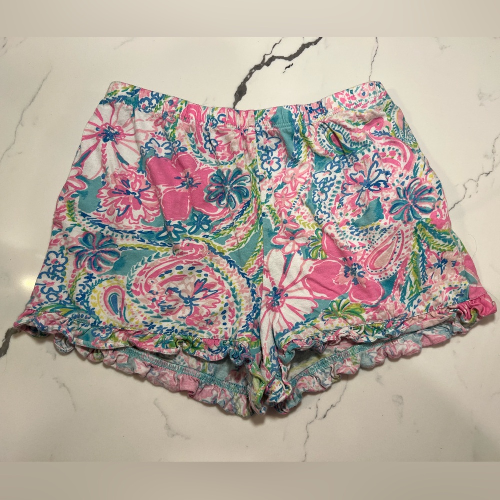 Lilly Pulitzer Kids Floral Shorts - Pink, Blue, Green